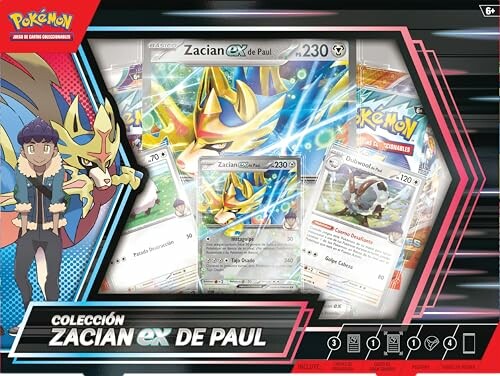 Pokémon Zacian ex kaartcollectie met kaarten.