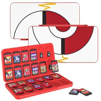 Rode houder voor gamekaarten met meerdere spellen