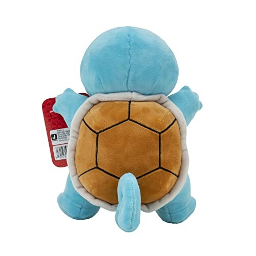 Blauw pluchen schildpadfiguur met bruine schaal