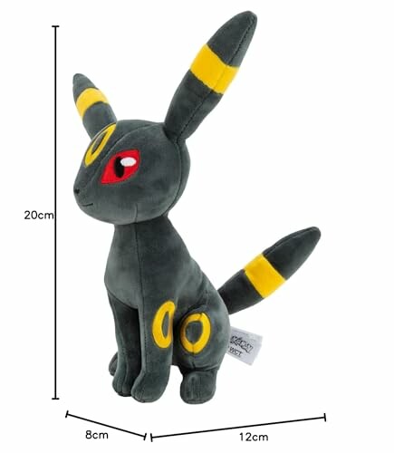 Pluche speelgoed van Umbreon met afmetingen